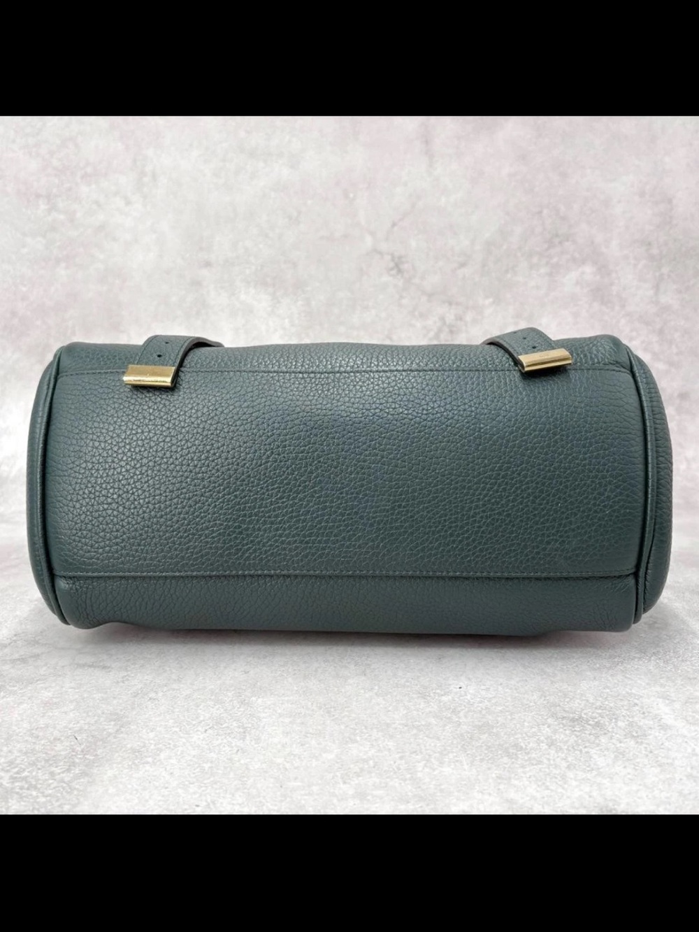 Mulberry Dark Teal Pebbled Leather Satchel with Braided Top Handle - Picture 5 of 11